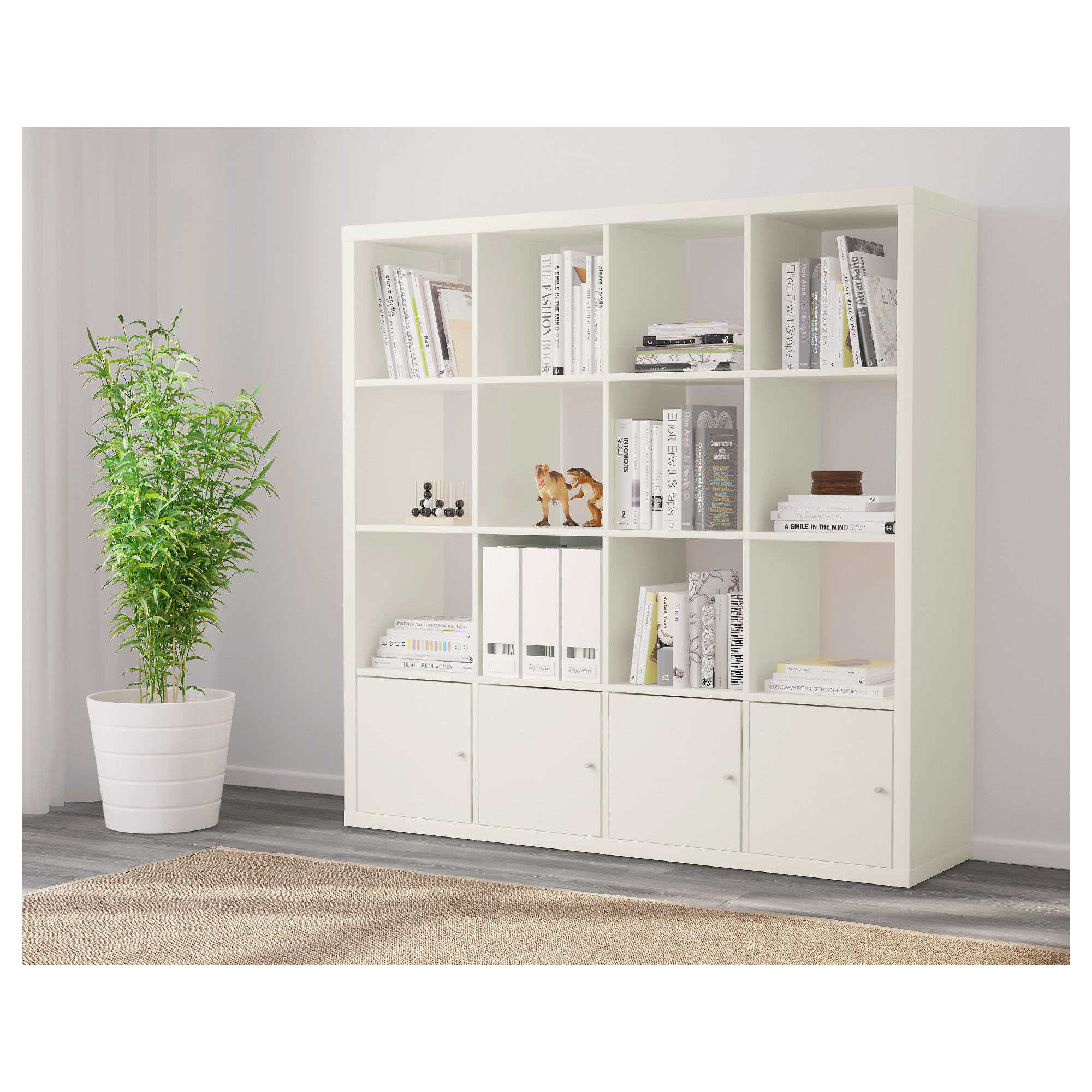 KALLAX shelving unit with 4 inserts