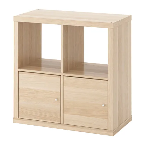KALLAX - 層架組附門片, 染白橡木紋, 77x77 公分 | IKEA 線上購物 - PE618833_S4