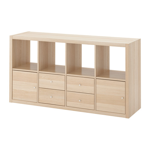 KALLAX - 層架組附4收納隔板, 染白橡木紋, 147x77 公分 | IKEA 線上購物 - PE618865_S4