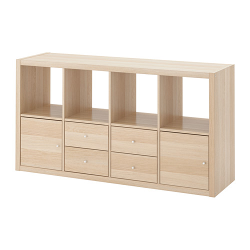 KALLAX shelving unit with 4 inserts