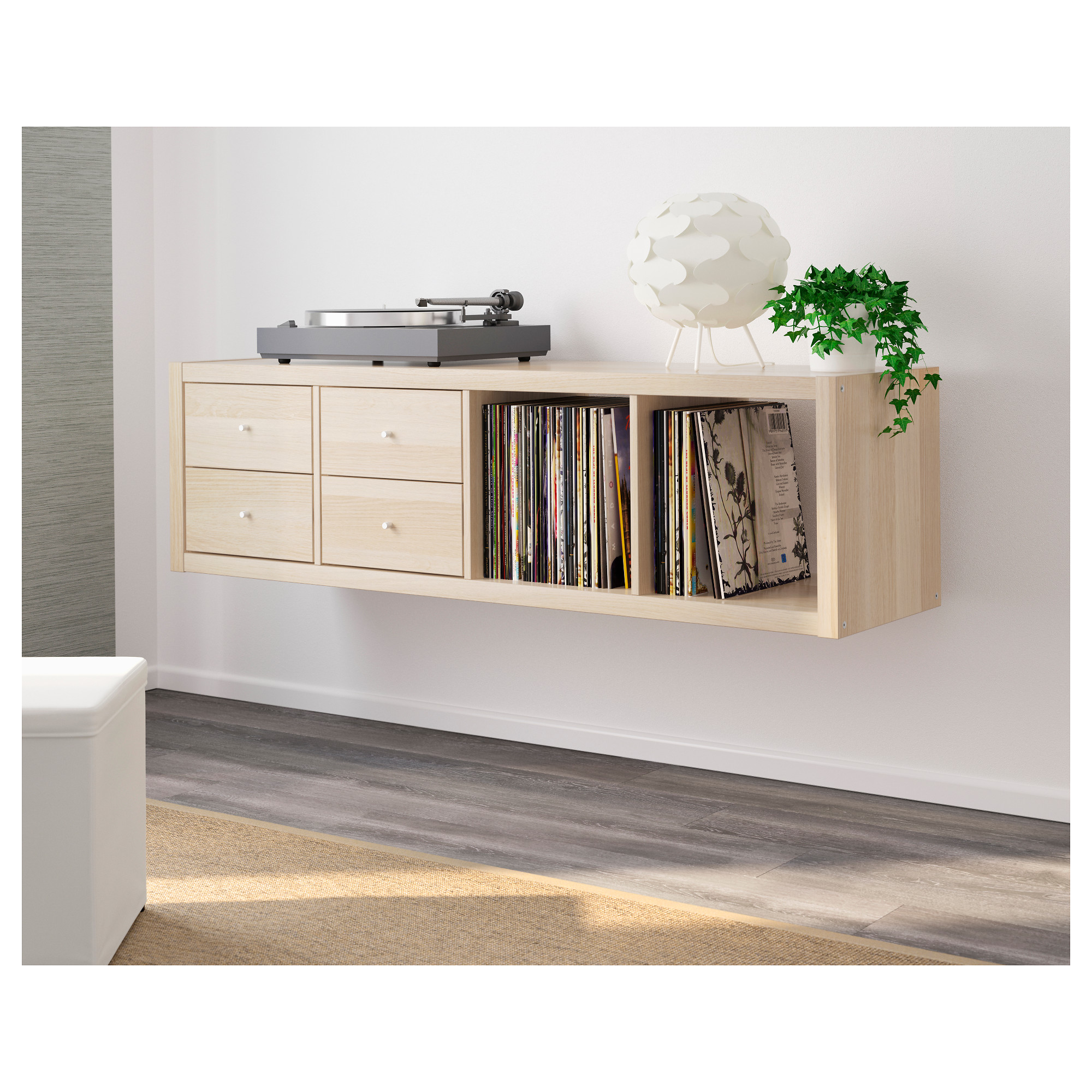 KALLAX shelving unit with 2 inserts