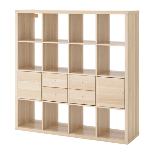 KALLAX - 層架組附4收納隔板, 染白橡木紋, 147x147 公分 | IKEA 線上購物 - PE618890_S4
