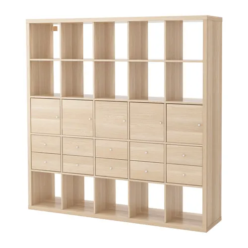 KALLAX - shelving unit with 10 inserts, white stained oak effect, 182x182 cm | IKEA Taiwan Online - PE618893_S4