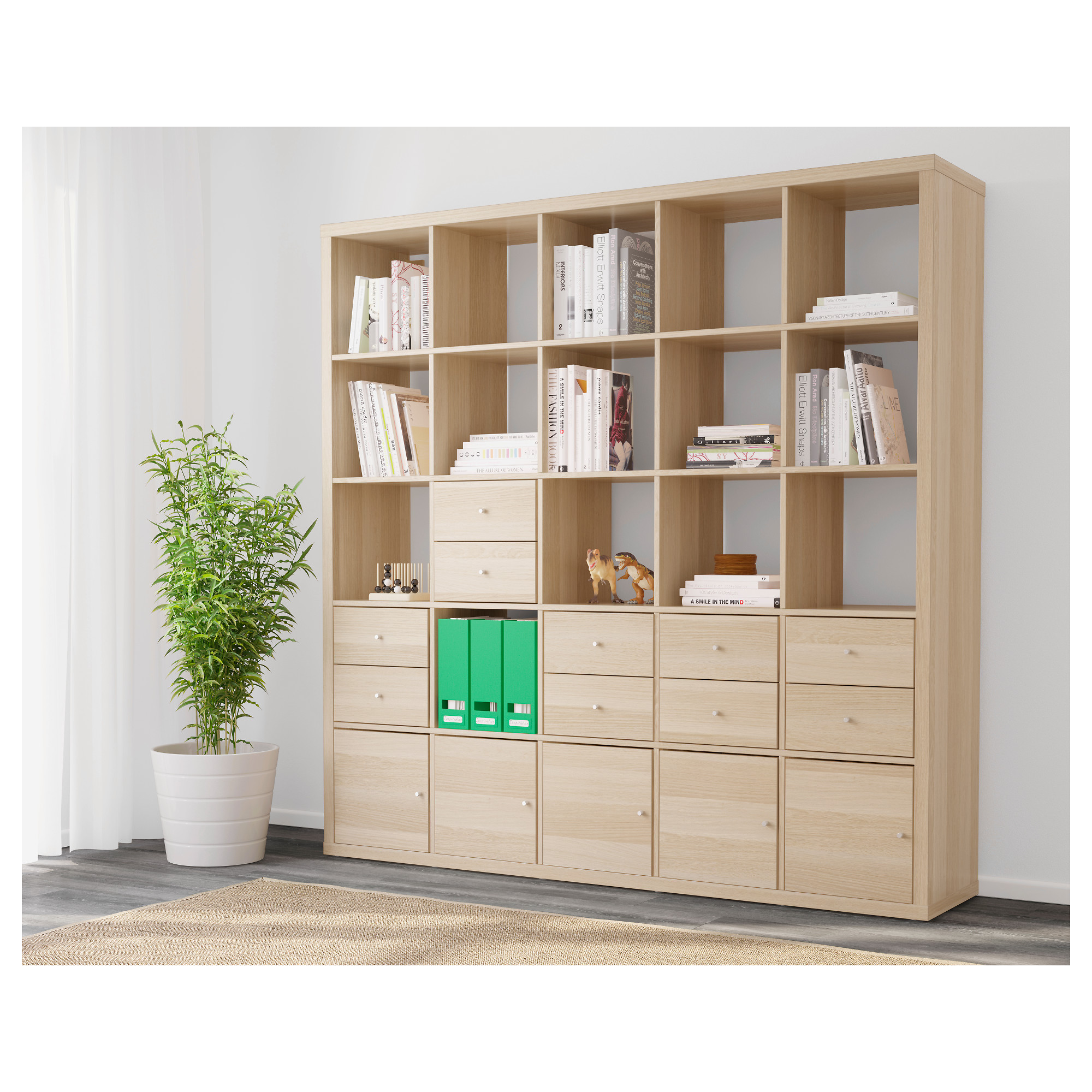 KALLAX shelving unit with 10 inserts