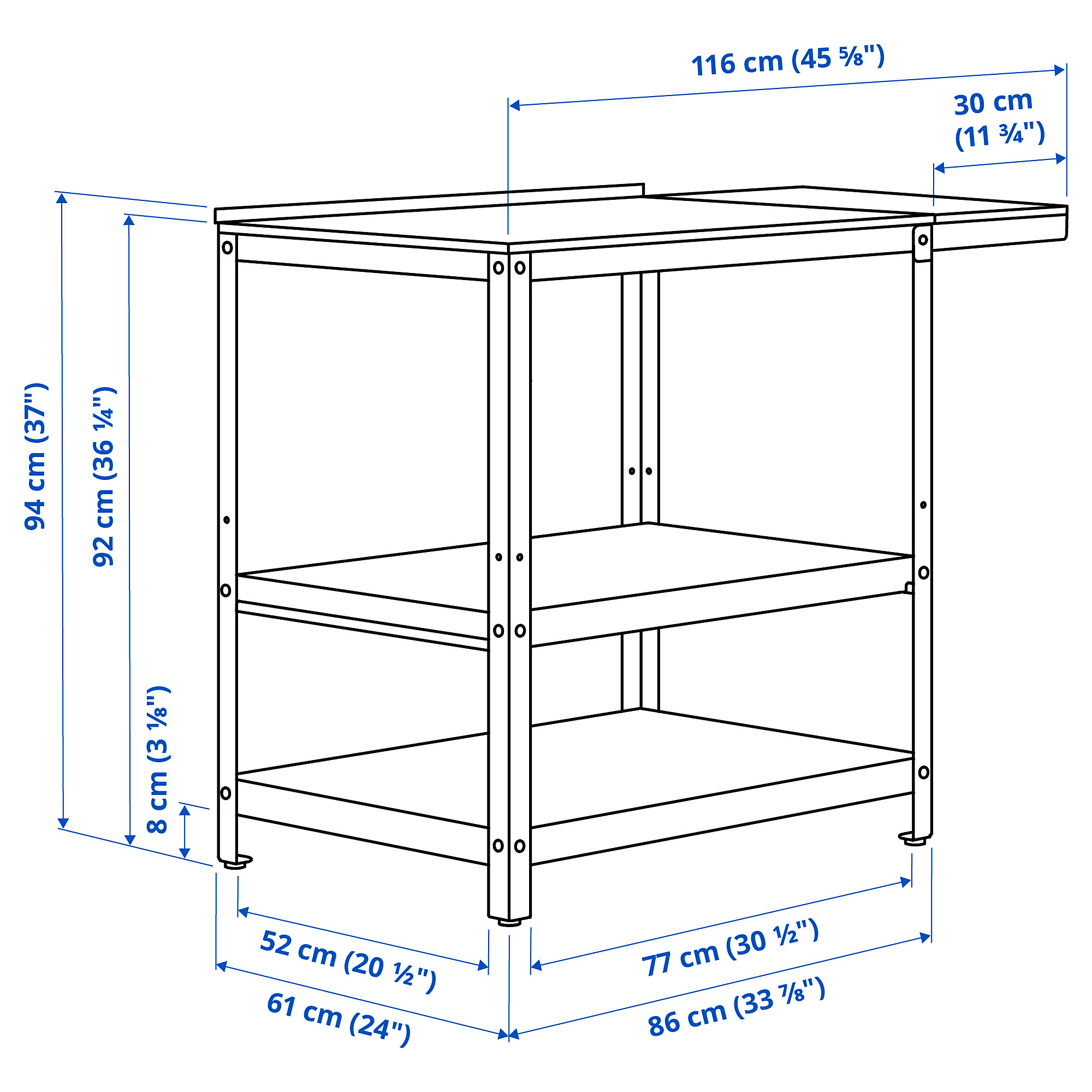 GRILLSKÄR kitchen island w side table