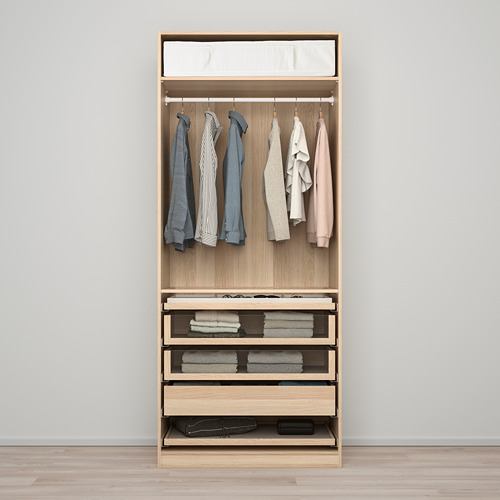 PAX/FORSAND - wardrobe combination, white stained oak effect/white stained oak effect | IKEA Taiwan Online - PE760041_S4