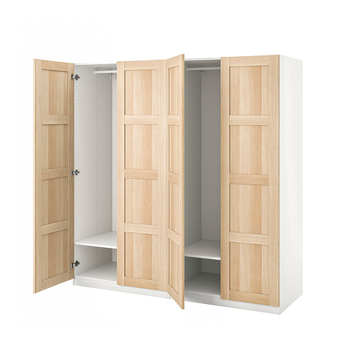 PAX/BERGSBO - 衣櫃/衣櫥, 白色/染白橡木紋, 200x60x201 公分 | IKEA 線上購物 - PE858071_S4