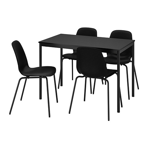 SANDSBERG/LIDÅS - 餐桌附4張餐椅, 黑色/黑色/黑色/黑色, 67x73 公分 | IKEA 線上購物 - PE896357_S4