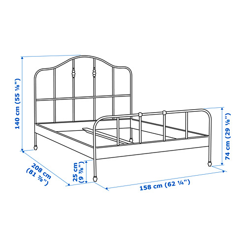SAGSTUA - 雙人床框, 黑色, 附LÖNSET床底板條 | IKEA 線上購物 - PE760063_S4