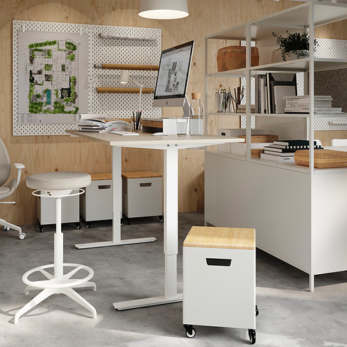 TROTTEN - 升降式工作桌, 米色/白色 | IKEA 線上購物 - PE858097_S4