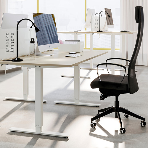TROTTEN - 升降式工作桌, 米色/白色 | IKEA 線上購物 - PE858099_S4