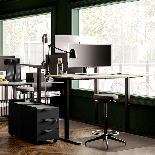TROTTEN - 升降式工作桌, 米色/碳黑色 | IKEA 線上購物 - PE858128_S4