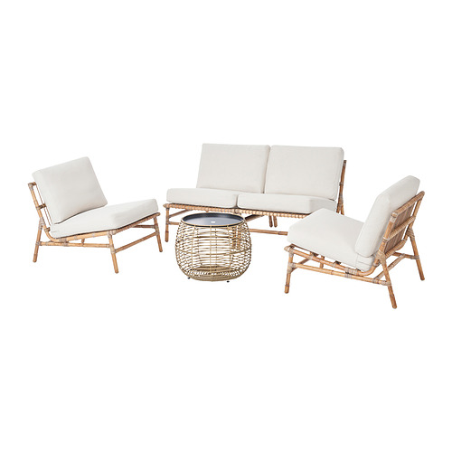 TVARÖ/FRÖSÖN 4-seat conversation set, outdoor