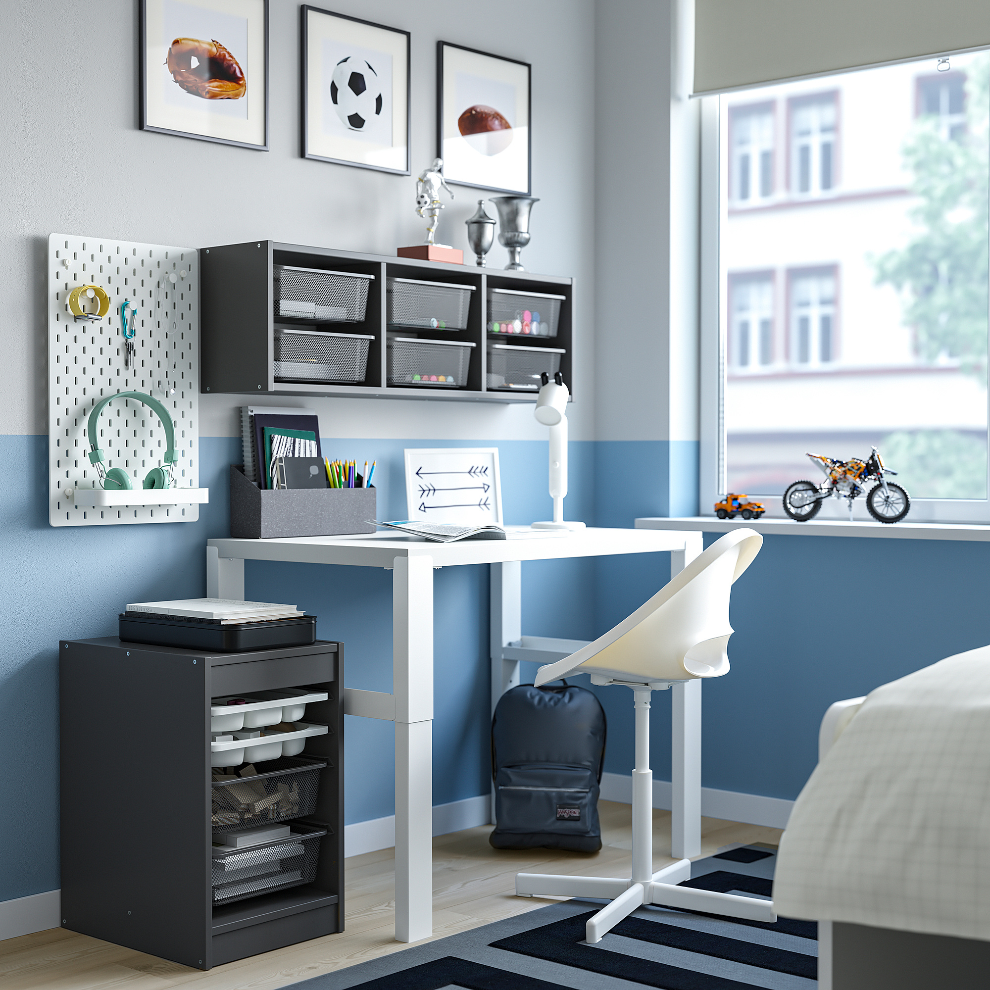 TROFAST storage combination w boxes/trays