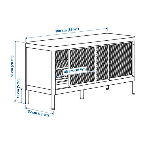 MACKAPÄR storage bench with sliding doors