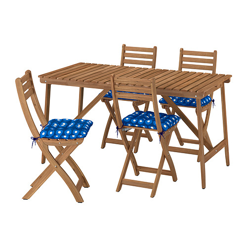 ASKHOLMEN table+4 folding chairs, outdoor
