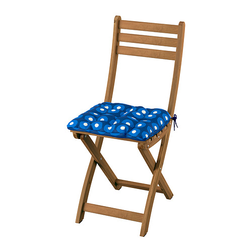 ASKHOLMEN - chair, outdoor, foldable dark brown/Klösan dark blue | IKEA Taiwan Online - PE961786_S4