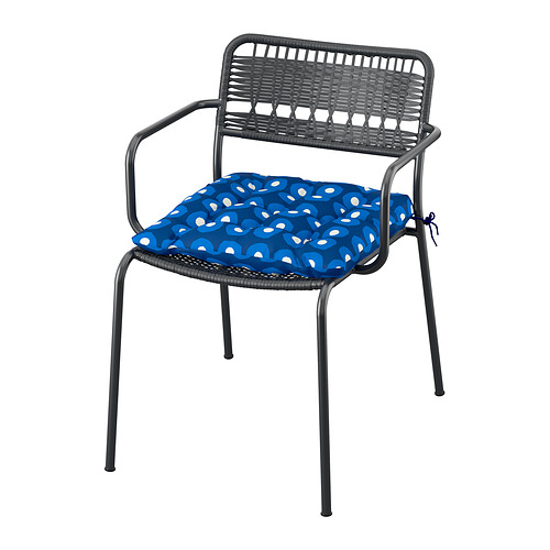 LÄCKÖ - 戶外扶手椅, 深灰色/Klösan 深藍色 | IKEA 線上購物 - PE961785_S4