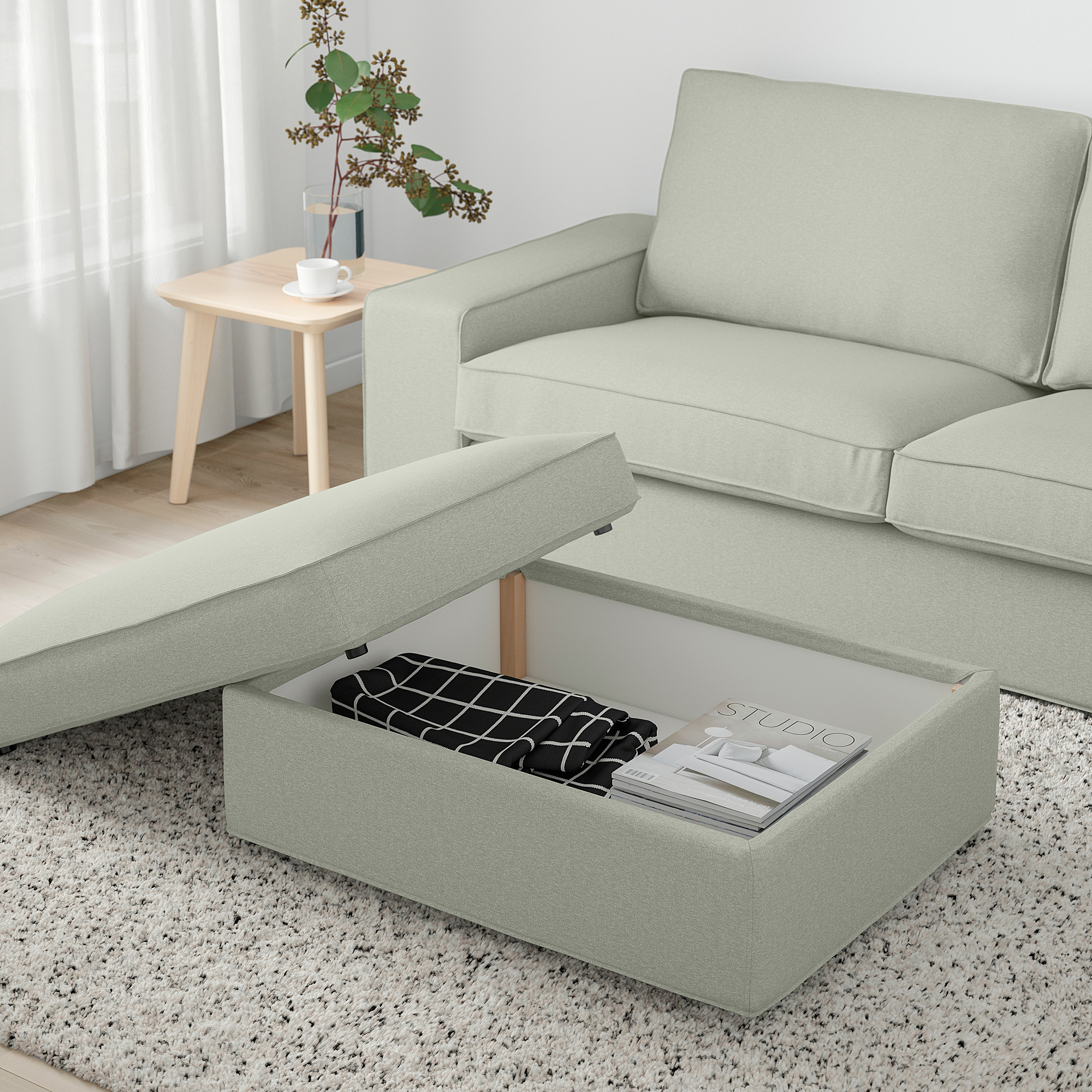 KIVIK footstool with storage