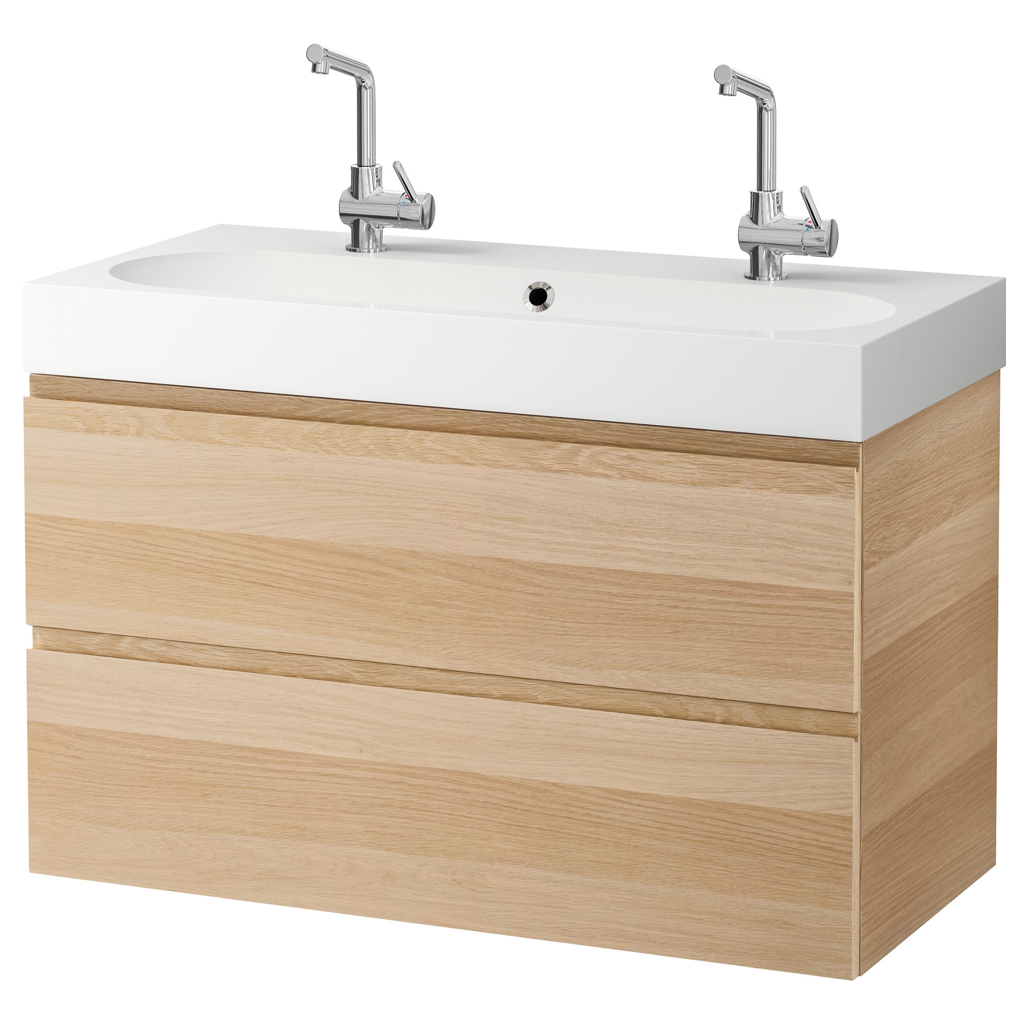 GODMORGON/BRÅVIKEN wash-stand with 2 drawers