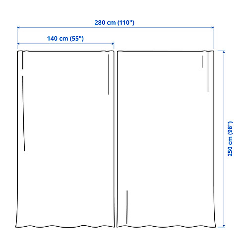 LENDA 窗簾附布腰 2件裝