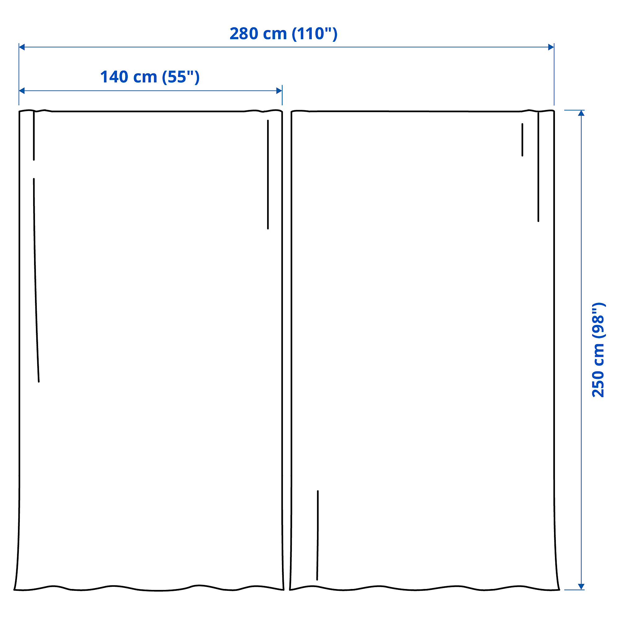 LENDA 窗簾附布腰 2件裝