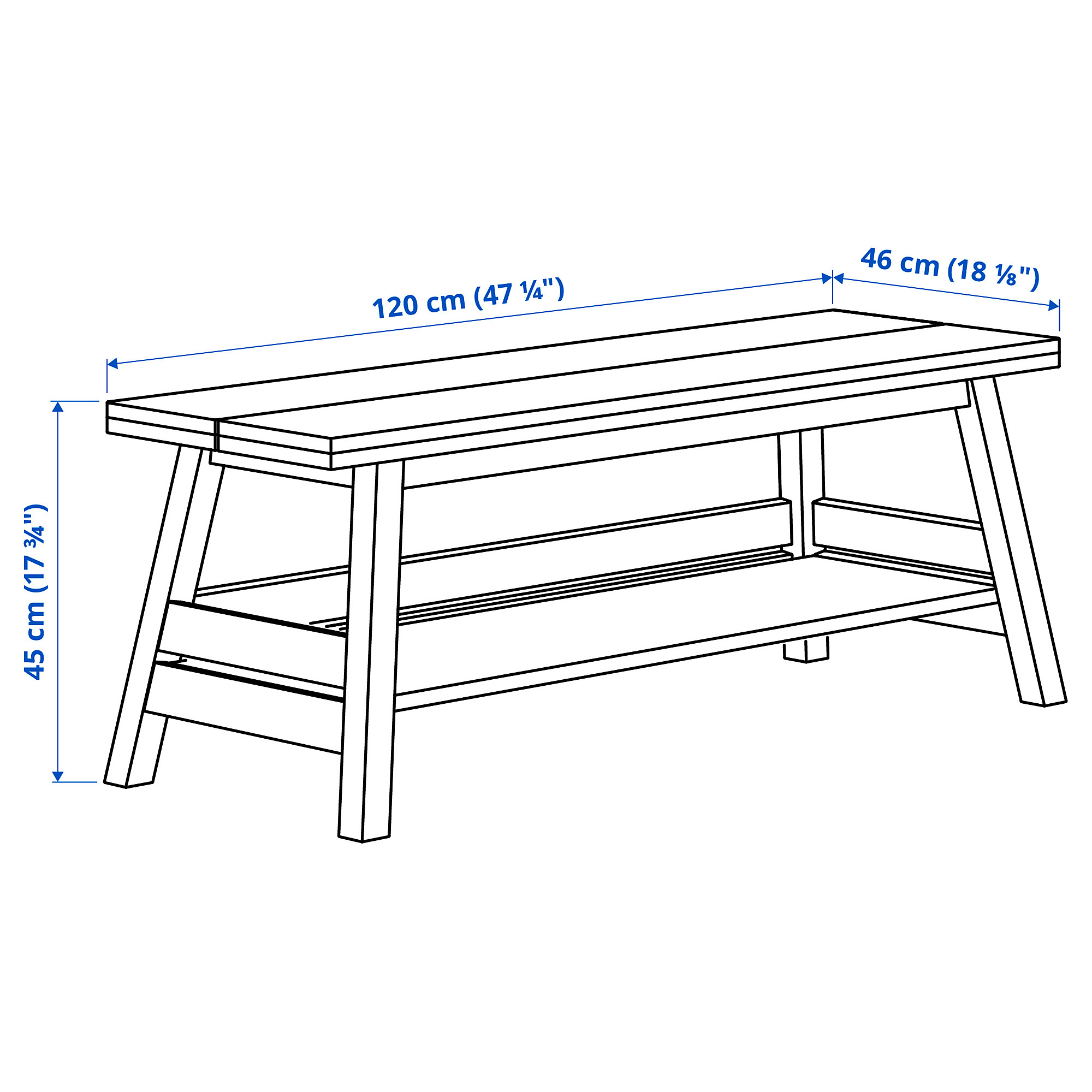 SKOGSTA bench with storage