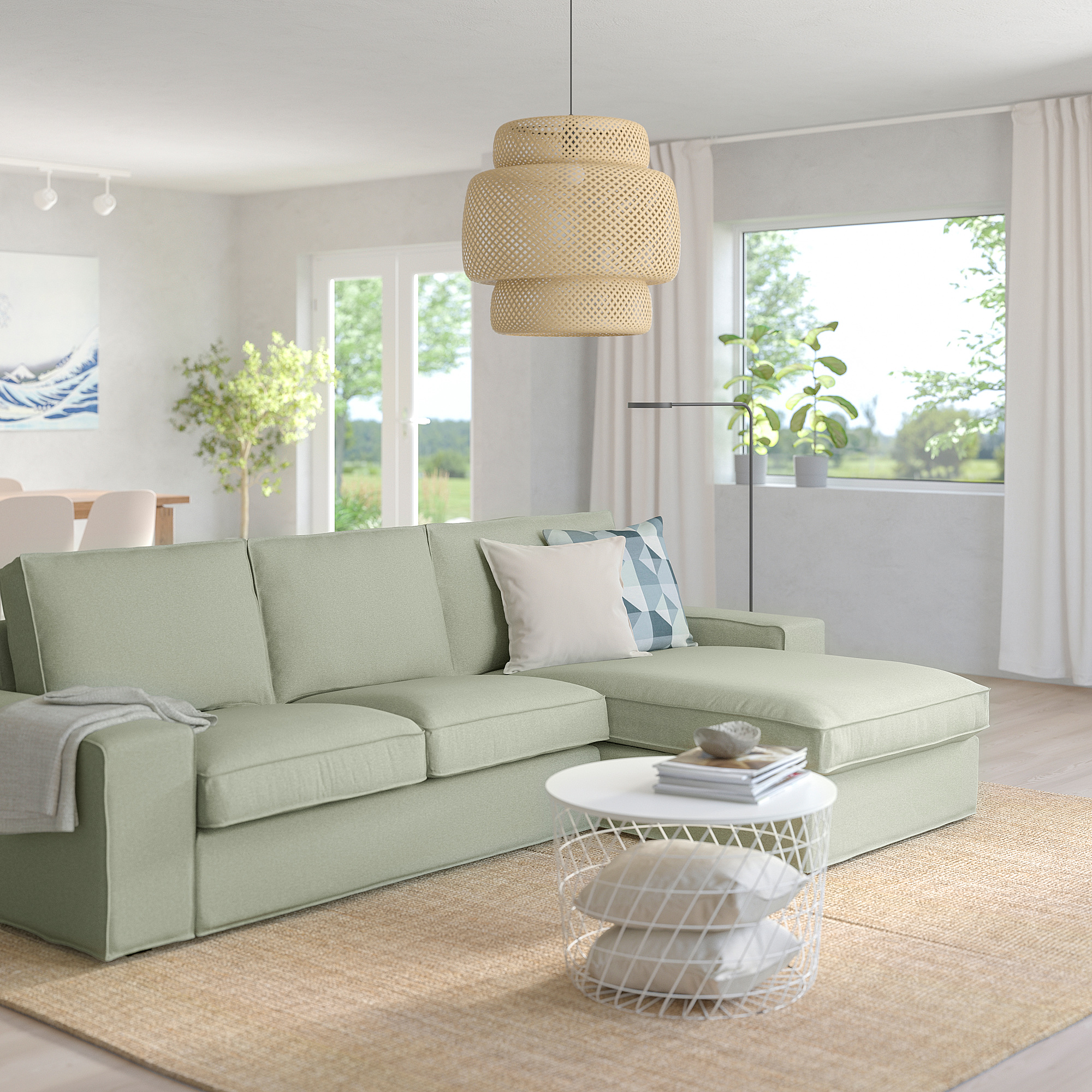 KIVIK 3-seat sofa with chaise longue