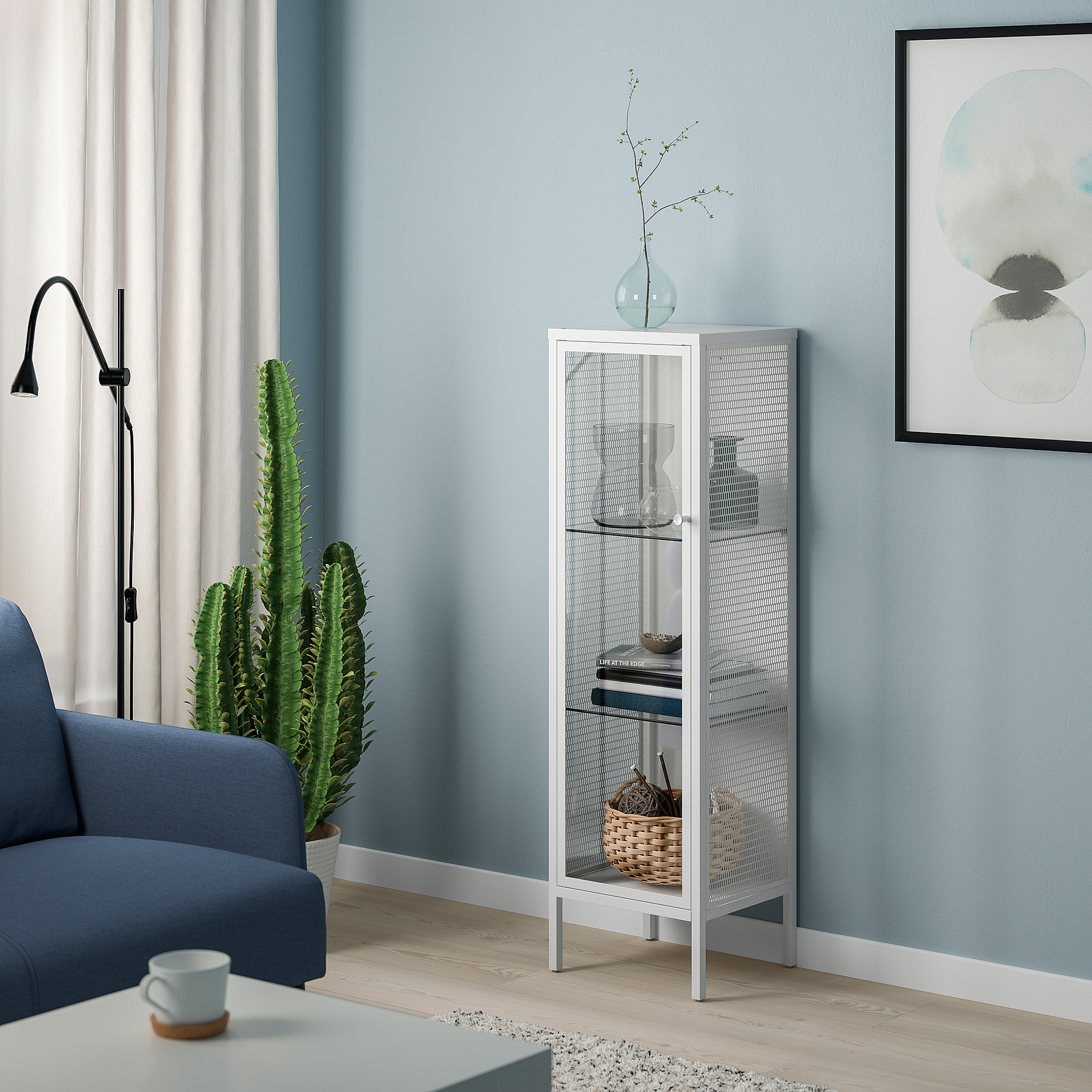 BAGGEBO glass-door cabinet