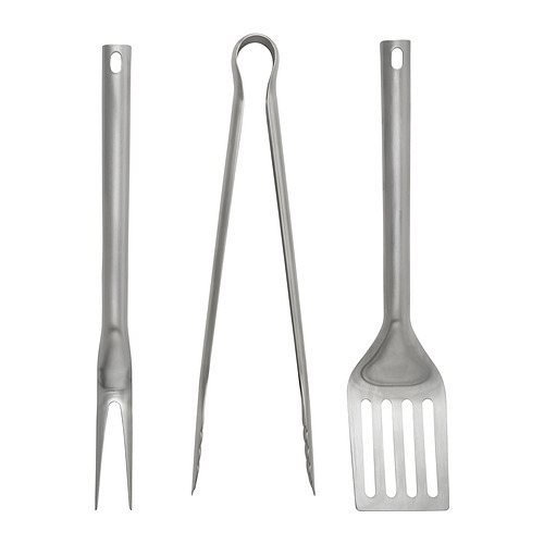 GRILLTIDER - 烤肉用具 3件組, 不鏽鋼 | IKEA 線上購物 - PE858416_S4