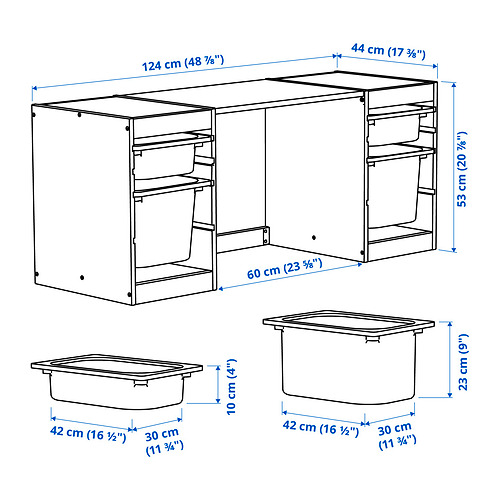 TROFAST 書桌附收納盒