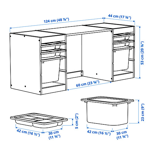TROFAST 書桌附收納盒/托盤