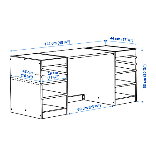 TROFAST desk with shelves
