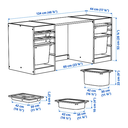 TROFAST 書桌附收納盒/托盤