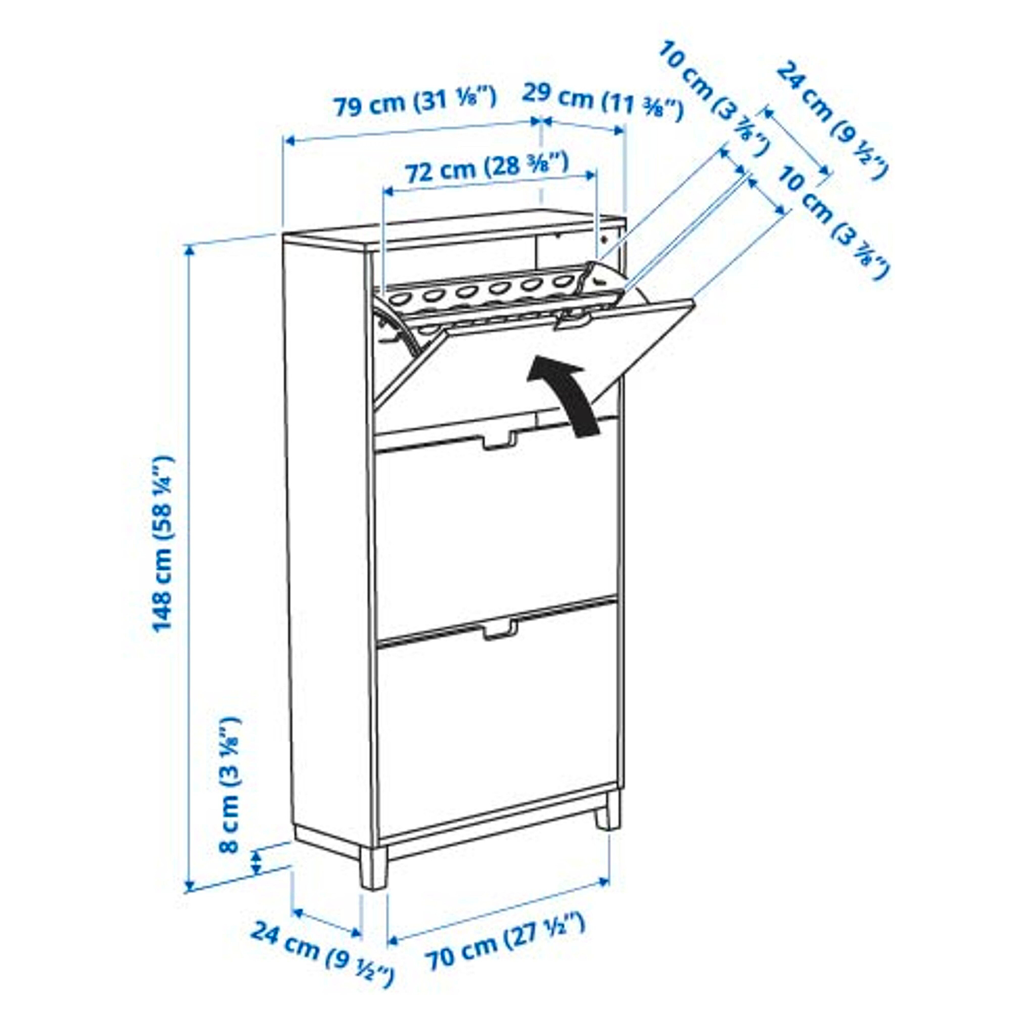 STÄLL shoe cabinet with 3 compartments