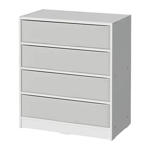 BRUKSVARA - 收納櫃附4收納盒, 白色/淺灰色, 70x80 公分 | IKEA 線上購物 - PE896717_S4