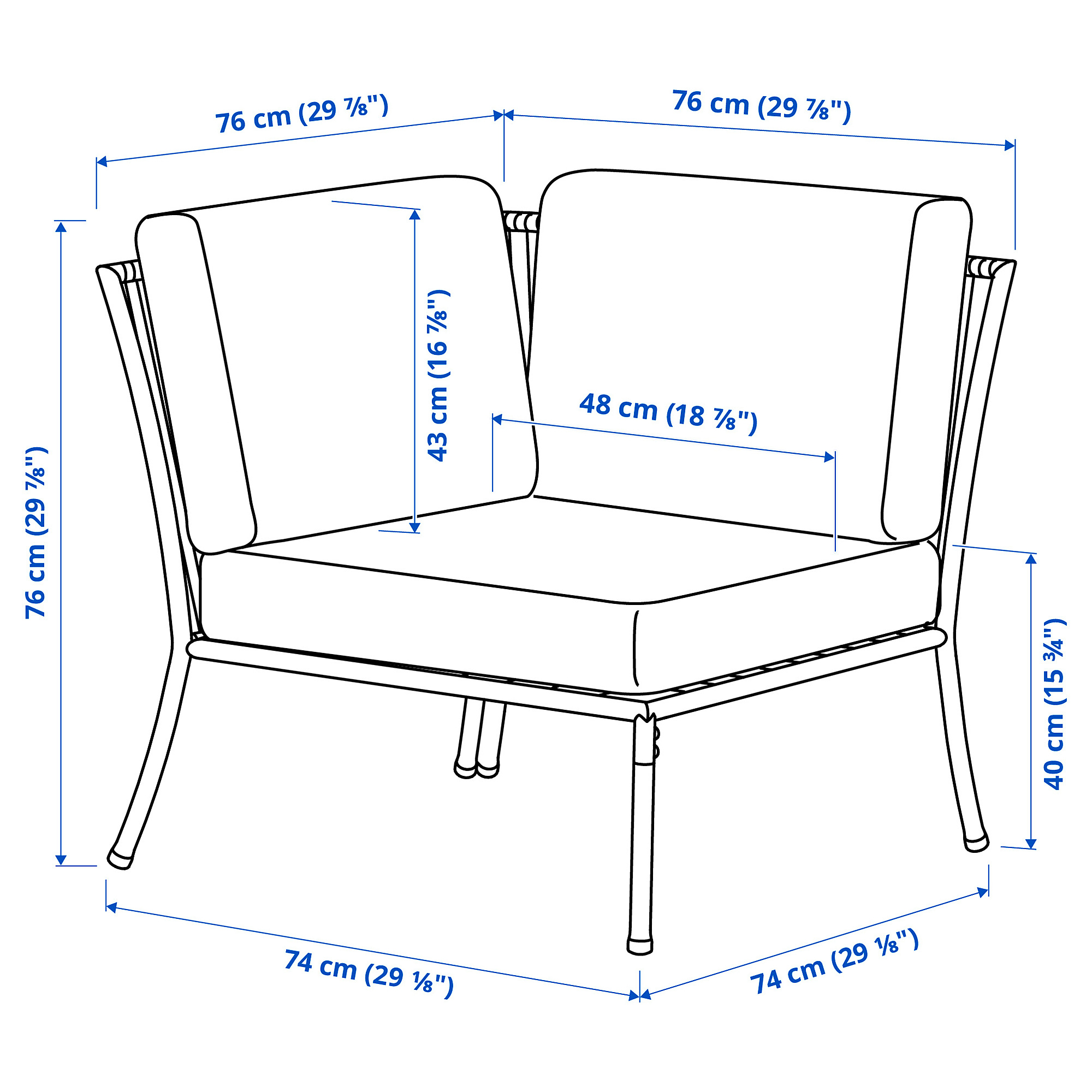 SEGERÖN corner section with cushion