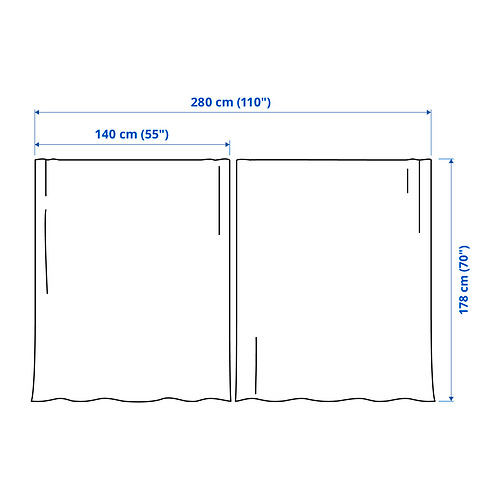 LENDA curtains with tie-backs, 1 pair