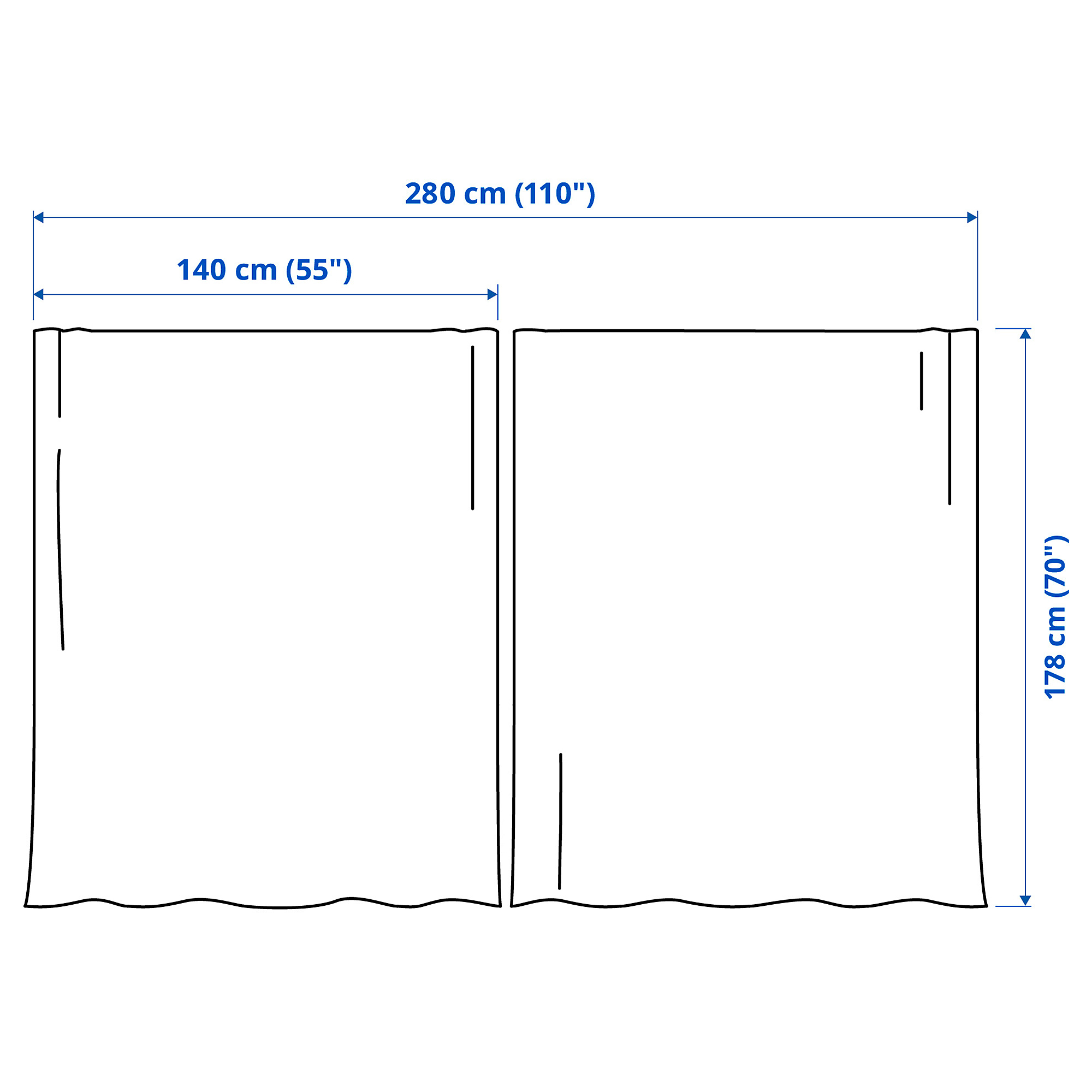 LENDA curtains with tie-backs, 1 pair