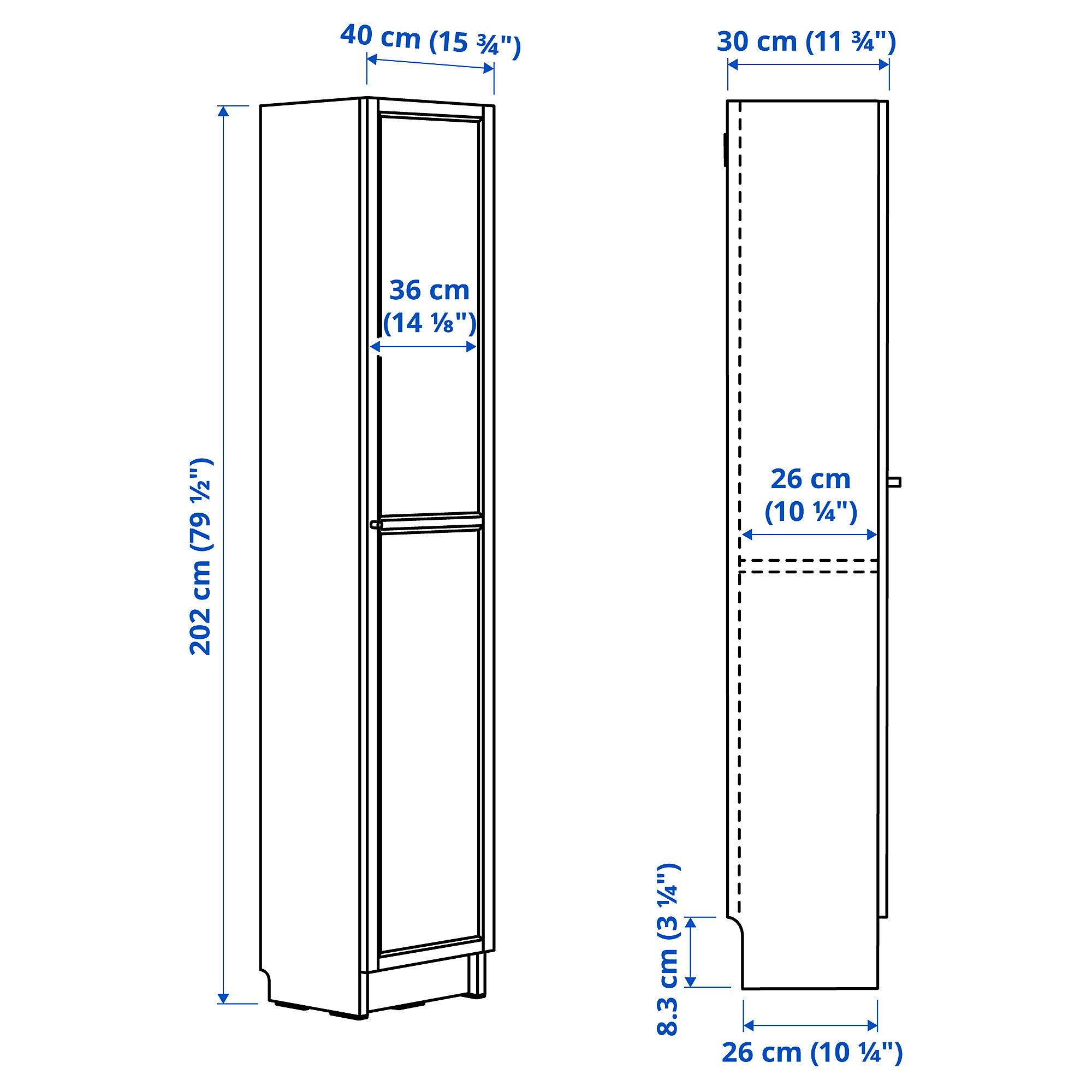 BILLY/OXBERG bookcase with doors