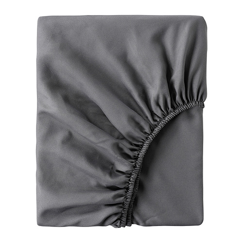 BRUKSVARA - fitted sheet, dark grey, 150x200 cm | IKEA Taiwan Online - PE896839_S4