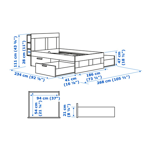 BRIMNES bedroom furniture, set of 2