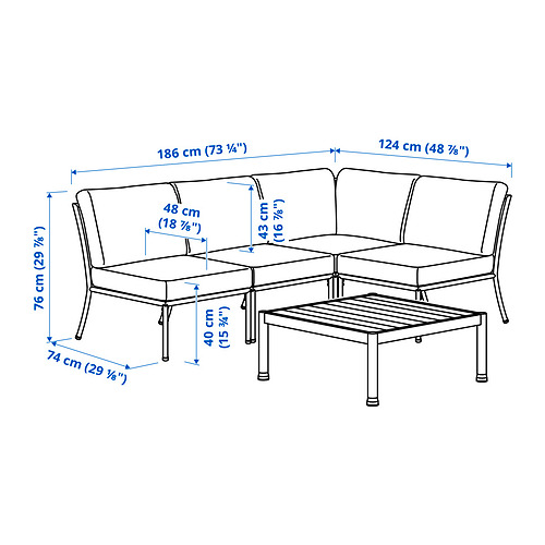 SEGERÖN 3-seat conversation set