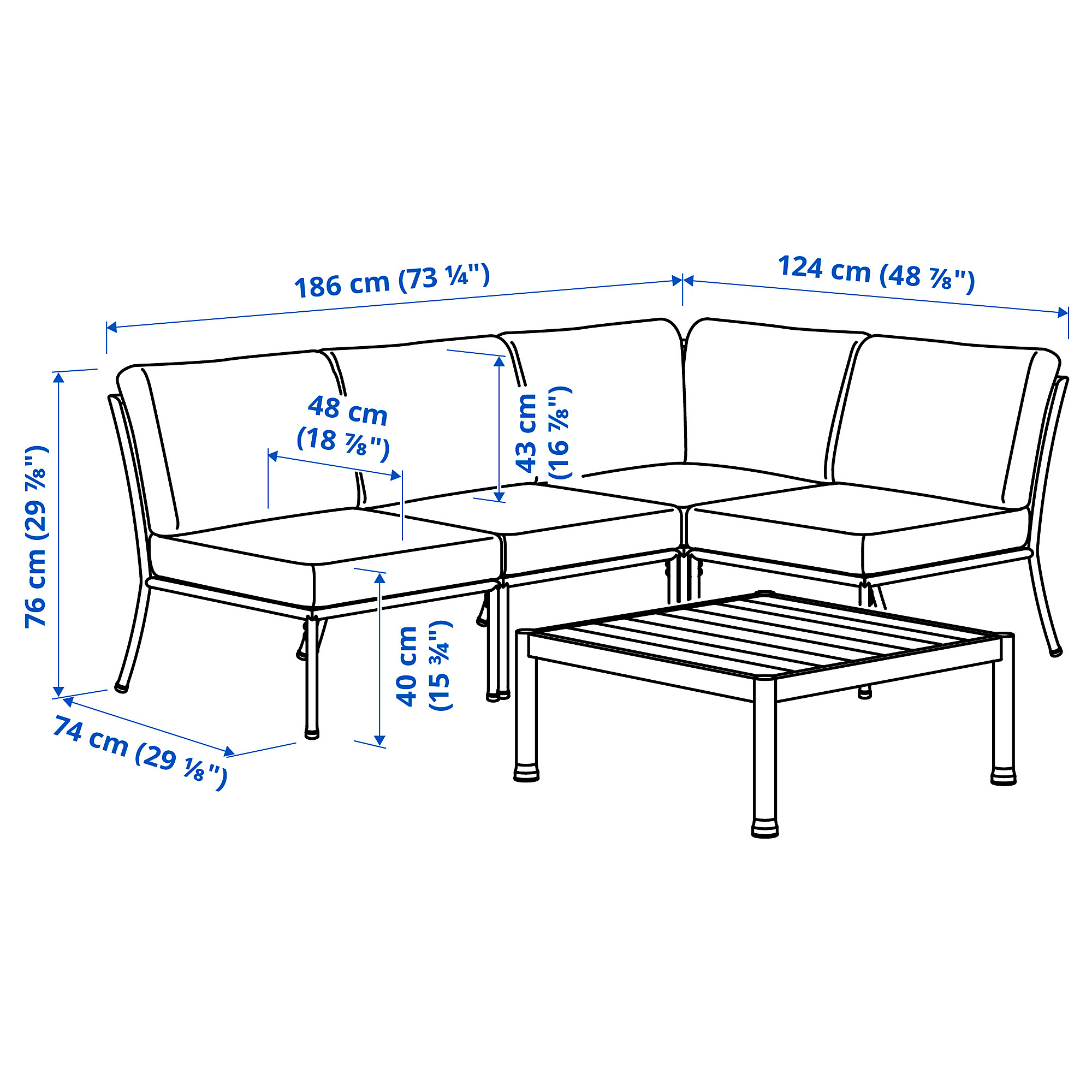 SEGERÖN 3-seat conversation set