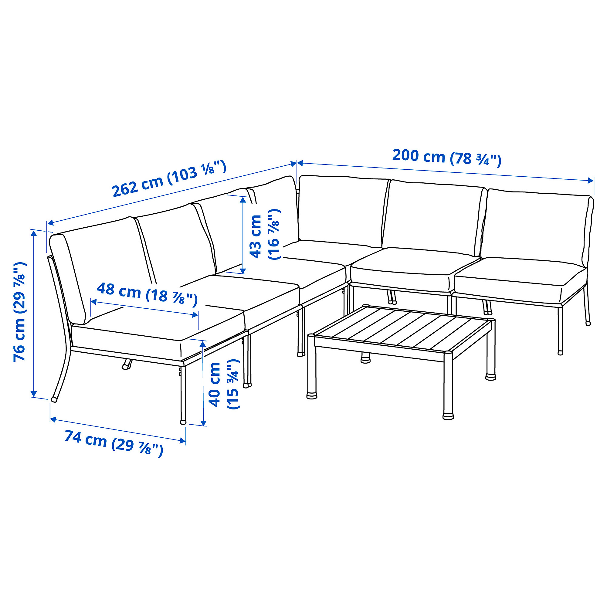 SEGERÖN 5-seat conversation set, outdoor