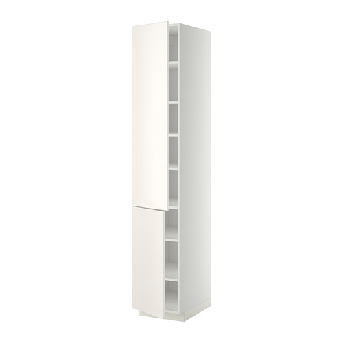 METOD - high cabinet with shelves/2 doors, white/Veddinge white | IKEA Taiwan Online - PE332482_S4