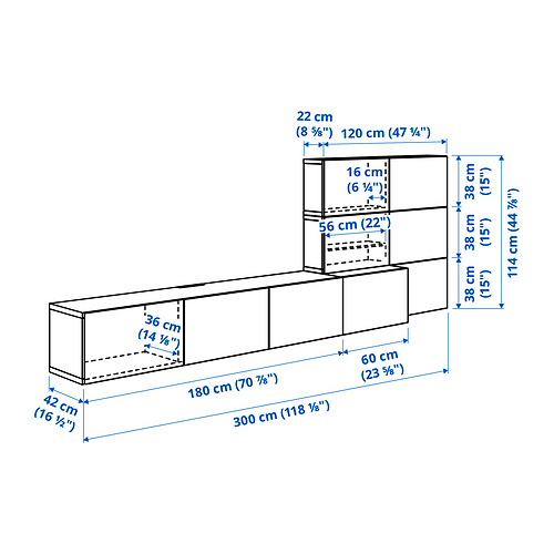 BESTÅ media storage combination