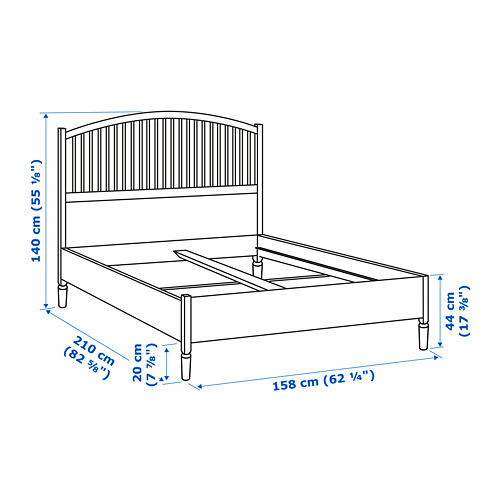 TYSSEDAL - bed frame, white/Lönset | IKEA Taiwan Online - PE761022_S4