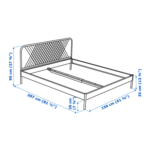 NESTTUN - 雙人床框, 白色, 附LÖNSET床底板條 | IKEA 線上購物 - PE761031_S4