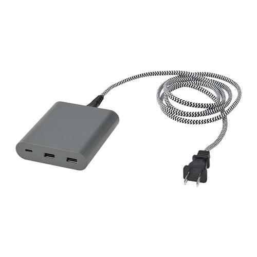 ÅSKSTORM - USB充電器 40W, 深灰色 | IKEA 線上購物 - PE761054_S4